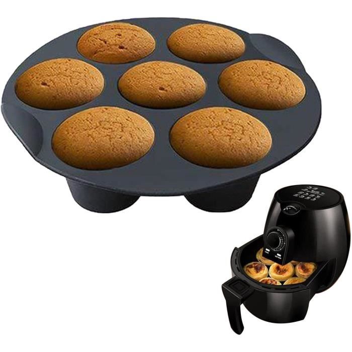 Airfryer 7 trous, moule à muffins en silicone, accessoires pour friteuse à  air, moule à gâteau, moule en silicone pour four à micro-ondes pour