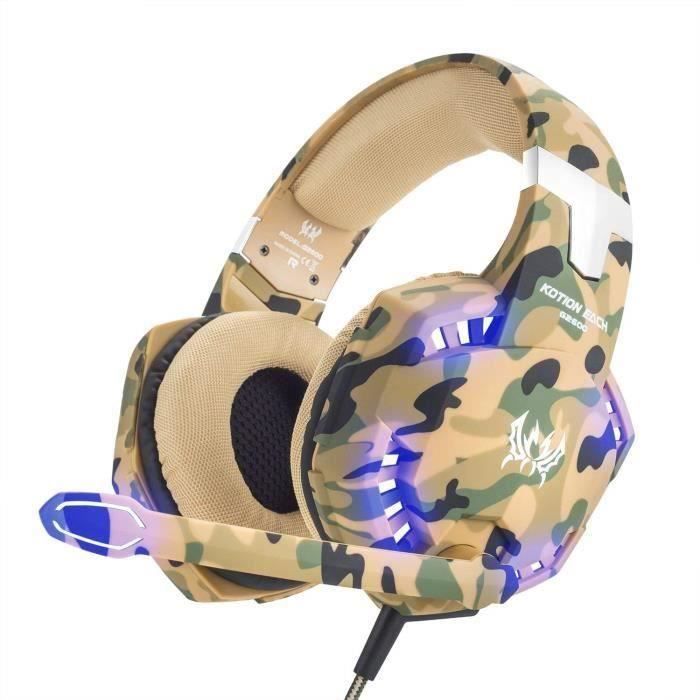 Casque Gaming PS4/PC Ultra Léger, Stéréo, LED, Anti-bruit, Jack 3.5mm Et USB, Modèle GM-3