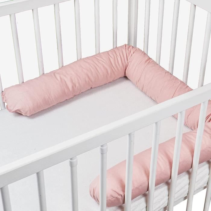 Tour de lit bebe 150 cm - contour de lit bébé tour de lit coussin boudin  lit bebe serpent contour de lit bébé garçon 3. rose[135] - Cdiscount  Puériculture & Eveil bébé