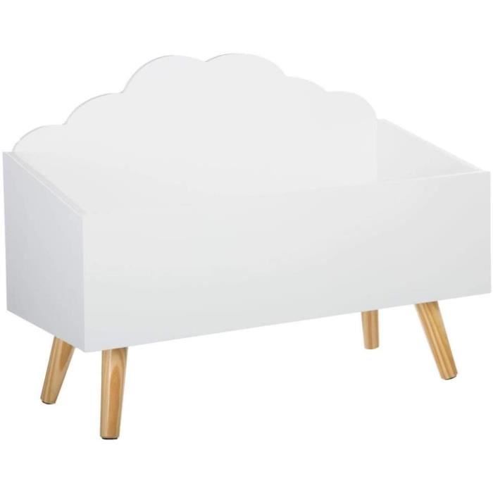 atmosphera coffre à jouets meuble de rangement - forme nuage - coloris blanc