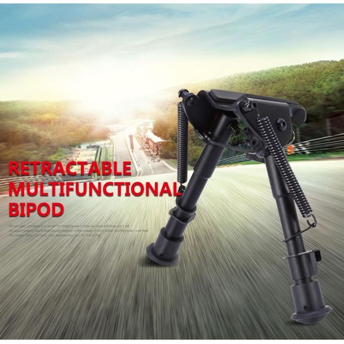 Bipied Réglable Pour Fusil De Chasse V9 - Avec Support Pivotant 360° Et Rail Picatinny 20mm - Couleur Or - Neuf