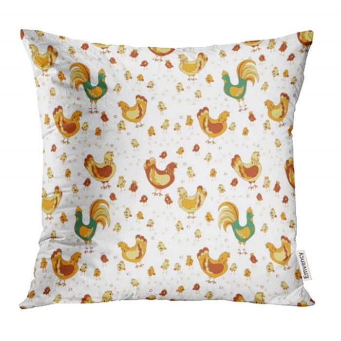 Tissu Coton Imprimé Coqs & Poules - 160cm De Large, 140g/m², Motif Rouge/beige, Fait En France