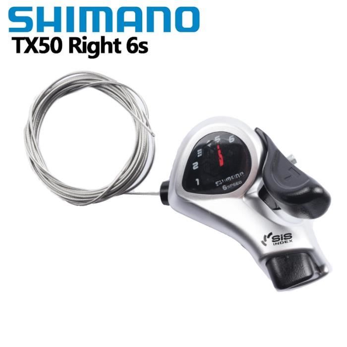 Levier De Vitesse Droit Shimano Tourney TX50 - 7 Vitesses, Commande Au Pouce, Pour Vélo