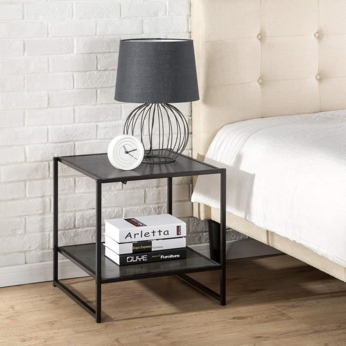 Table basse Table d/'appoint en bois massif de 53 cm ZINUS Brock Facile à monter