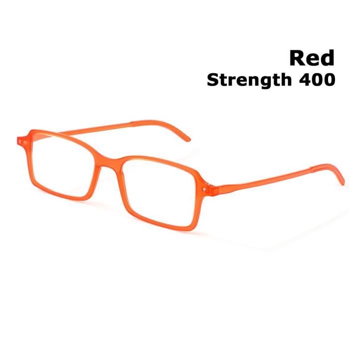 Rouge Dioptrie +200 Lunettes De Lecture Pc À Monture Ultra