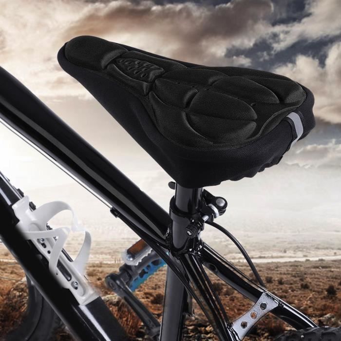 Housse De Selle De Vélo Ultra Confortable En Silicone - Pour VTT, Vélo De Route Hommes Et Femmes (Noir)