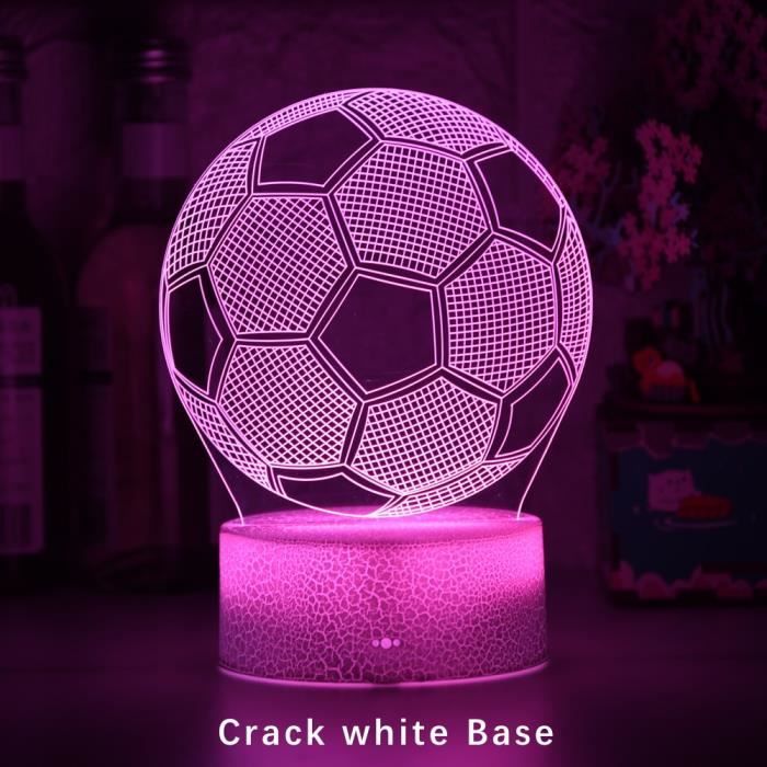 Lampe à poser,Lampe led 3d à télécommande,effet d'illusion,ballon de  Football,capteur - Type 16 Color Remote-Crack white Base - Cdiscount Maison