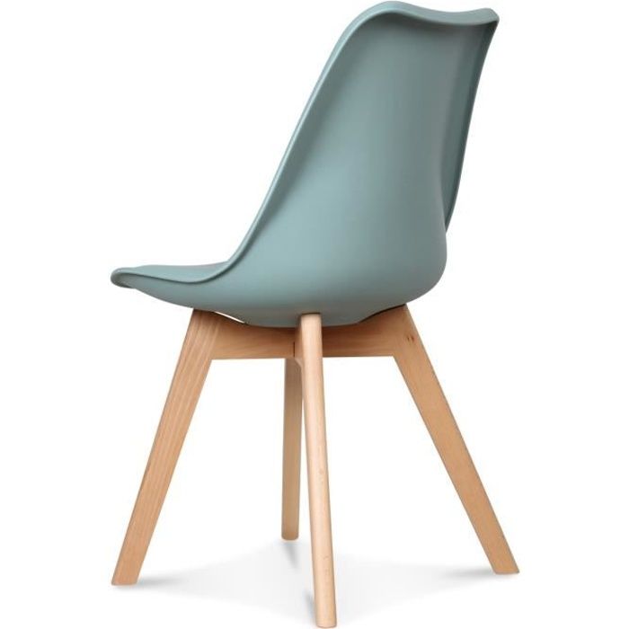 Chaise design scandinave vert thym Scandy  Cdiscount Maison
