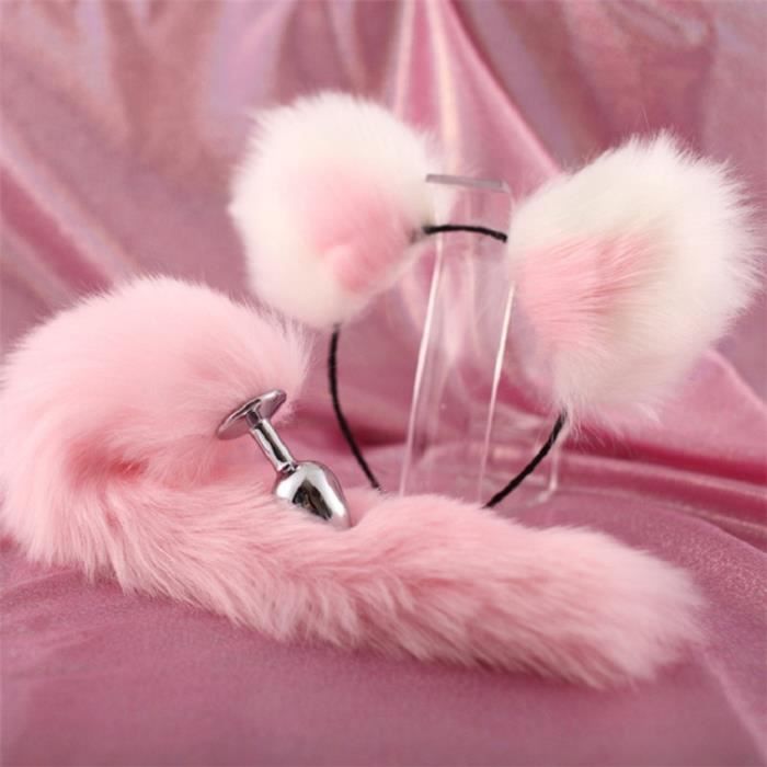 Set Cadeaux Amoureux Jouets Sexuels Lapin - Oreilles Et Queue Plug Anal, 2 Pièces, Neuf
