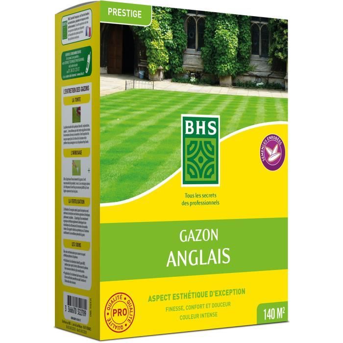 BHS Gazon anglais Premium 3 kg pour 140 m2