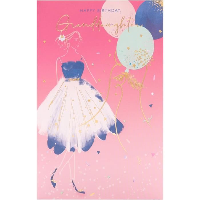 UK Greetings Biglietto Di Auguri Per Moglie – Design Fiori E Cuori Con Lamina Oro, Formato 149x229 Mm, Con Busta