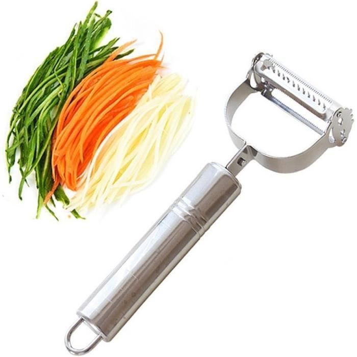 Éplucheur Julienne Et Spaghetti Légumes - Acier Inoxydable - Lame Double Tranchant - Poignée Ergonomique