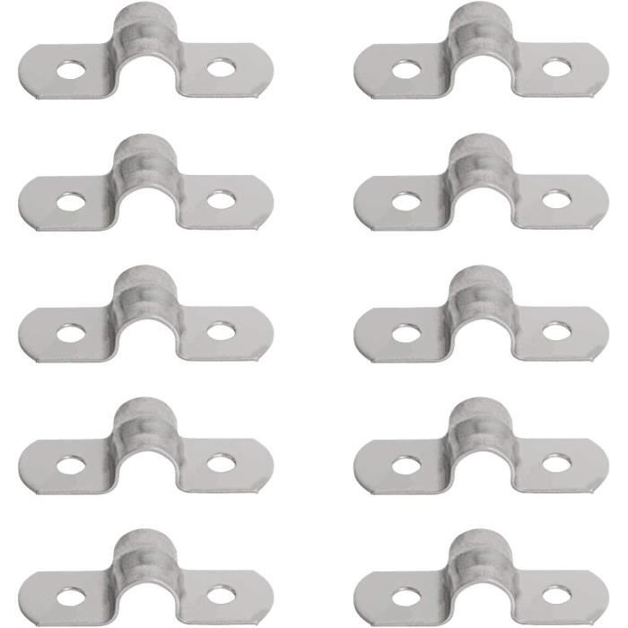 Lot De 12 Colliers De Serrage Rigides 100 Mm – Acier Inoxydable 201, 2 Trous, Forme En U