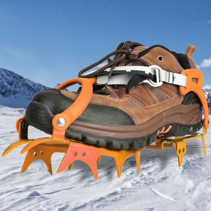 Dilwe crampons antidérapants 1 paire de crampons à glace 14 dents  anti-dérapants pour chaussures à crampons crampons pour