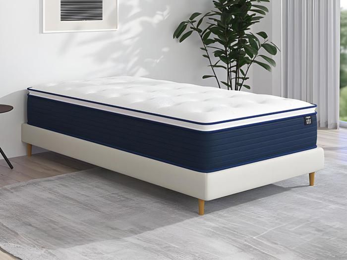 Matelas ressorts ensachés et surmatelas intégré ALTIER - DREAMEA - 80x200 cm - Très ferme - Blanc Matelas ressorts ensachés et surmatelas intégré ALTIER - DREAMEA - 80x200 cm - Très ferme - Blanc
