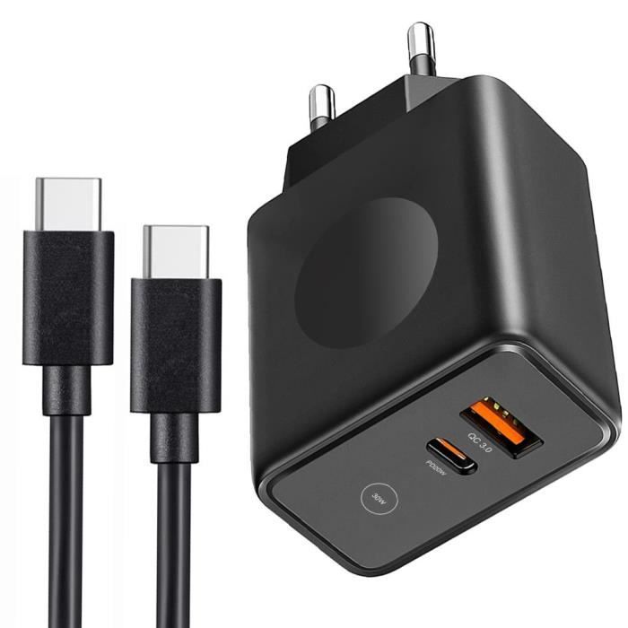 Chargeur Rapide 30W 2 Ports USB-C/USB-A + Câble 1m - Pour IPhone 15/Redmi - VOOLTO
