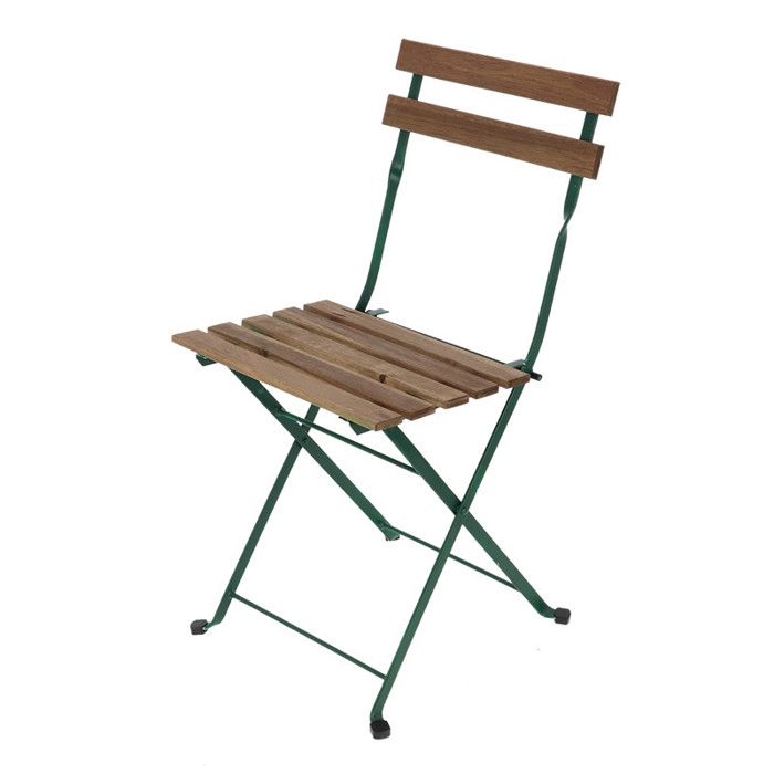 Chaise bistrot - ESSCHERT DESIGN - Modèle pliable - Bois et métal - Style industriel - Vert sapin Chaise bistrot - ESSCHERT DESIGN - Modèle pliable - Bois et métal - Style industriel - Vert sapin
