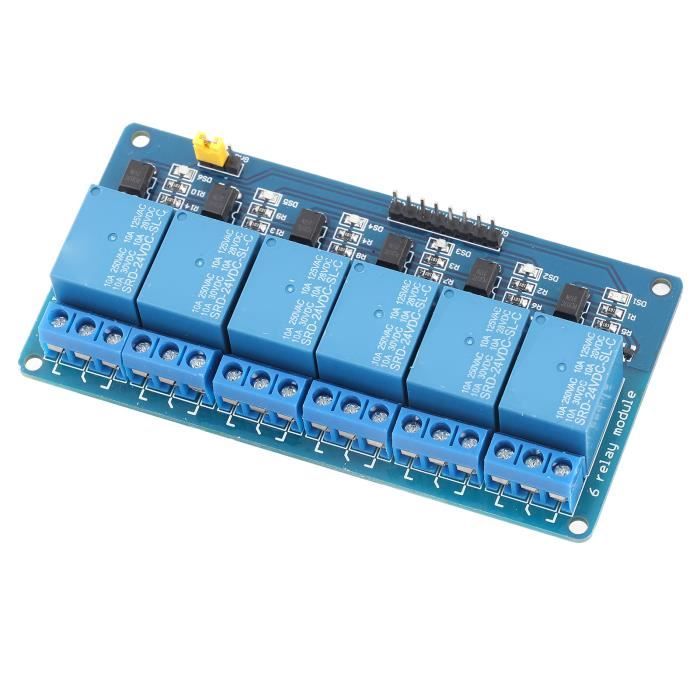 Module 6 Relais 12V 6 Canaux Pour Arduino Raspberry - Contrôle Haut/Bas - Neuf