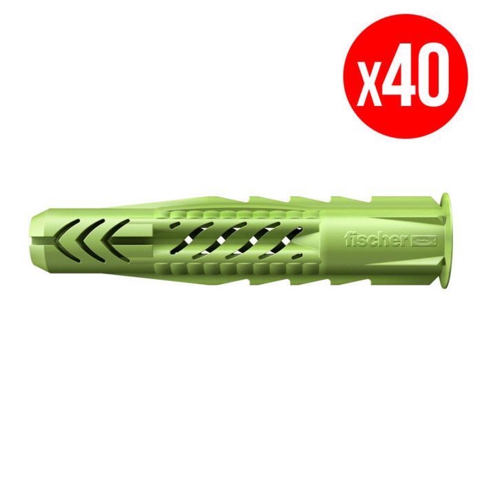 Sachet de 40 chevilles universelles UX FISCHER 524855 Ø6 x 50 mm sans vis - vue 2