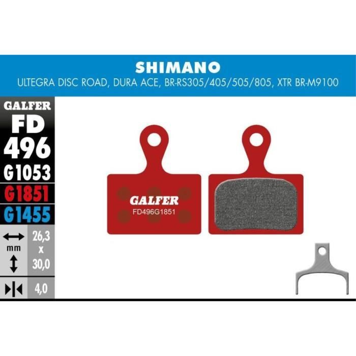 Plaquette de frein Galfer Fd496 Shim Ultegra - rouge - TU
