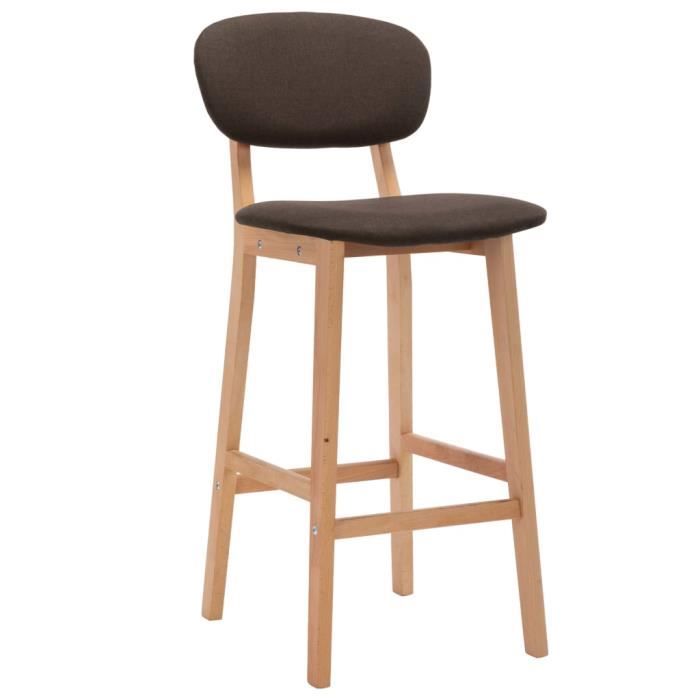 BAO Tabourets de bar lot de 2 marron tissu - 7393155156689