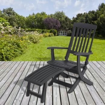 Chaise longue grosfillex atlantic anthracite av...  Cdiscount Jardin