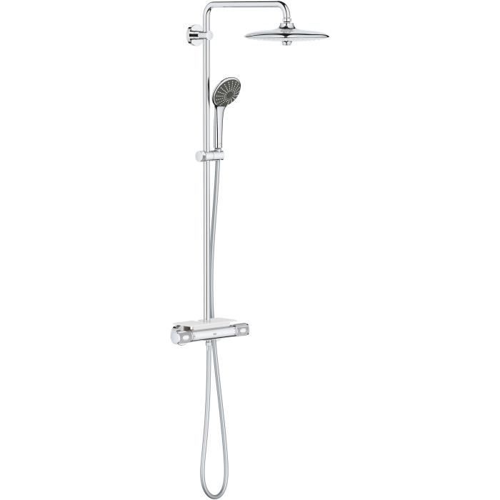 GROHE Colonne de douche mitigeur thermostatique Vitalio Joy 260, tête de douche 260mm, douchette 3 j