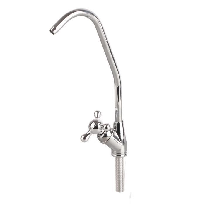 HURRISE robinet de robinet de cuisine 1/4 ''robinet de cuisine en alliage  de zinc robinet Chrome osmose inverse RO filtre à eau - Cdiscount Bricolage