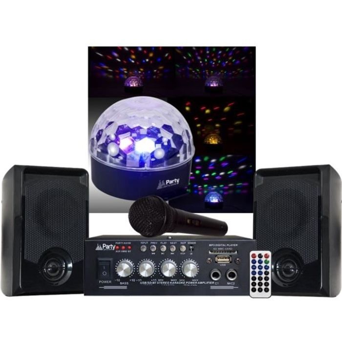 Kit Karaoké Pour Enfants Avec Micro Réglable Et Lumières Colorées - 21x100 Cm - Jeu Musical Et Créatif - 4