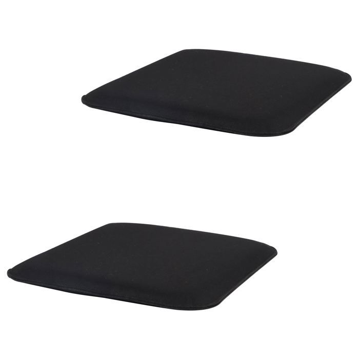 Lot De 4 Coussins D'Assise Antidérapants Leslie - Galettes Chaises Salle à Manger Rondes Feutre Noir