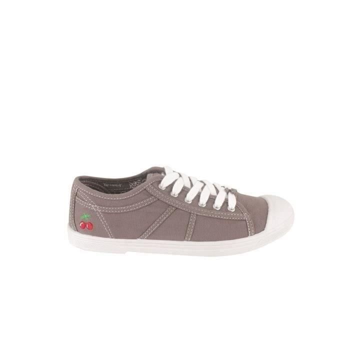 baskets sportswear le temps des cerises en toile 'basic 02' charcoal femme