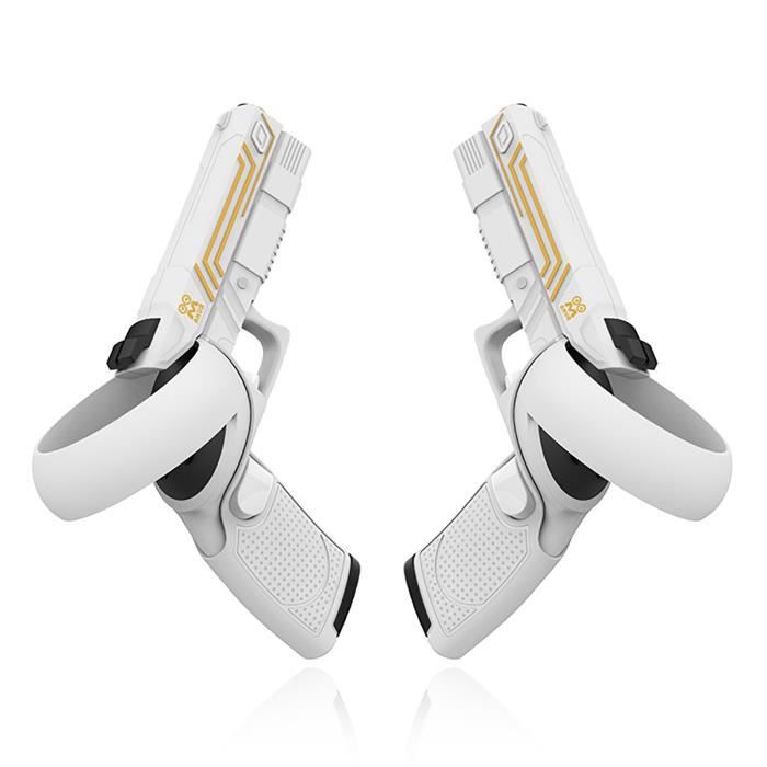 VR Controller Gunstock Coque Compatible pour Oculus/Meta Quest 2, Expérience de Jeu FPS Améliorée pour Les Jeux de Tir VR - Blanc