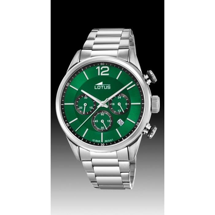 Etanche Verre 50m , Adulte - Homme 18850/3 Lotus 43mm - montre minéral Diamètre - Homme - - Cadran Chrono Cdiscount vert Vert Achat/vente -