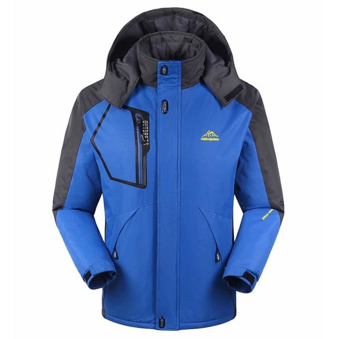 Veste Parka Imperméable Hiver Homme à Capuche Casual Veste en Polaire de  Sport Bleu - Cdiscount Prêt-à-Porter