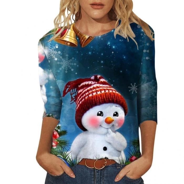 Générique Sweat De Noel Femme 2025 Pull Rigolo Imprimé Hiver Noël Drole
