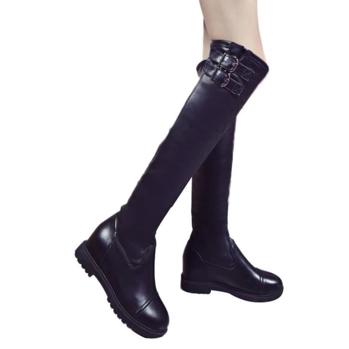 bottes stretch cuir femme