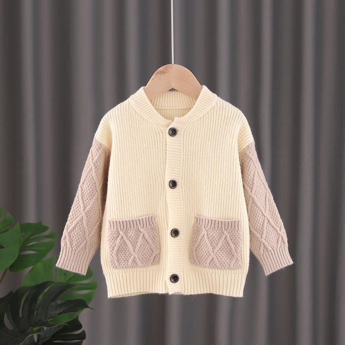 Enfant En Bas Age Enfants Bebe Fille Pull Solide Tricot Crochet Vetements Manteaux Cardigan Tenues Lygbg100 Ion Beige Cdiscount Pret A Porter