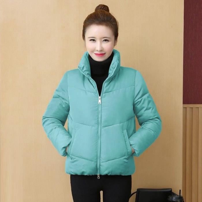Femmes hiver chaud vers le bas coton veste manteau court étudiant