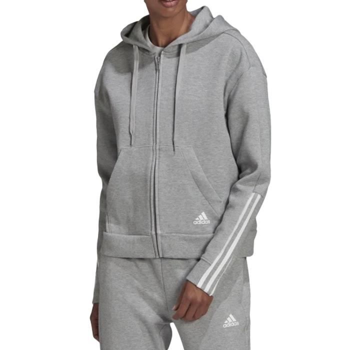 sweat zippé gris femme adidas hd1712