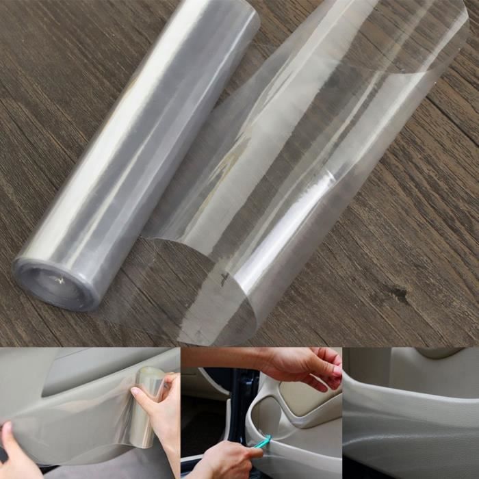 NEUFU Film de Protection Autocollant Transparent en Polyuréthane 3Mx15CM  Pour Voiture - Cdiscount Auto