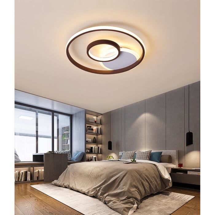 Moderne Ronde Plafonnier Brun Lampe De Plafond Anneau Design Luminaire Led Decoration Pour Salon Chambre Cusine Salle A Manger Achat Vente Moderne Ronde Plafonnier Brun Cdiscount