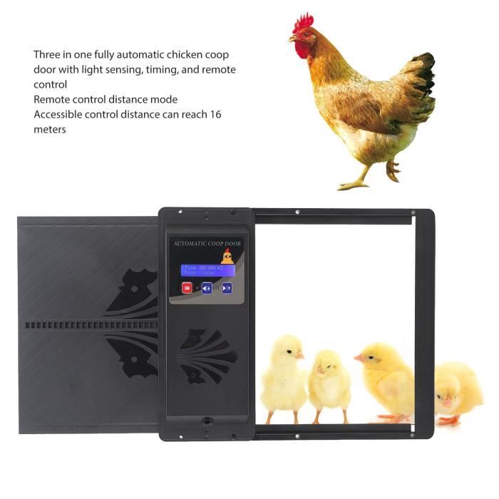 Comparer les prix de Porte automatique de poulailler - OMABETA - Solaire - Noir - 3 modes d'alimentation - Dimensions 34,5x29cm