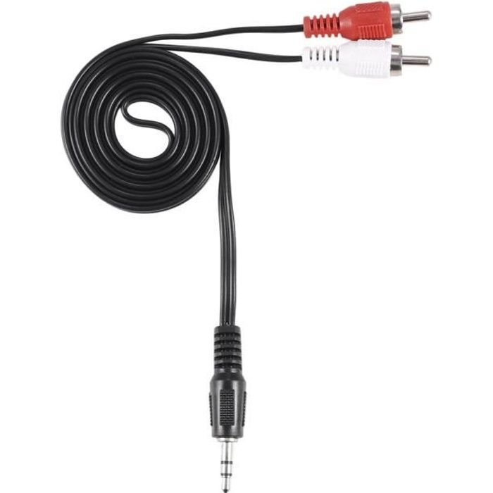Câble RCA Jack Audio Mâle vers 2 RCA Jack Stéréo 3.5mm Mâle Y Auxiliaire Audio Stéréo Câble