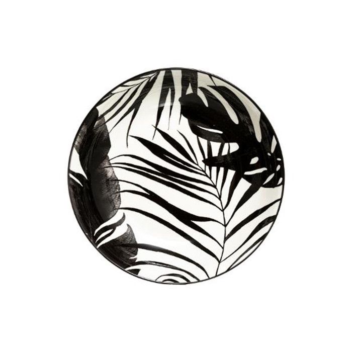 Lot de 6 Assiettes Creuses Palme 20cm Noir