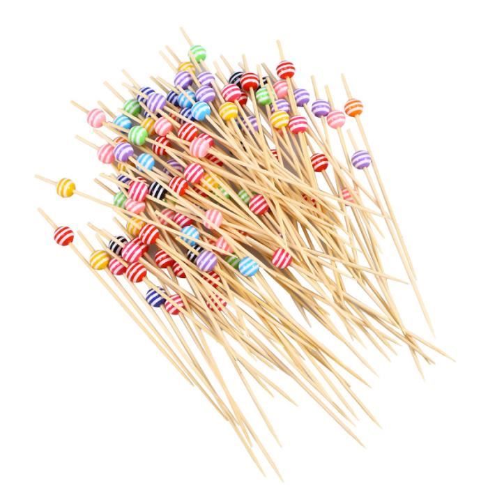 200 Pièces Pique Aperitif Pic Aperitif Pic Brochette Bois Pic Brochette Convient à La Décoration D'Aliments Et De Boissons