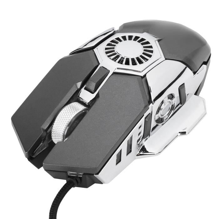 Souris Gamer – QIILU – RGB Filaire – Ventilateur Réglable – 6400 DPI – 6 Boutons