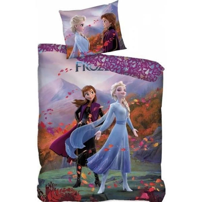 Housse de couette Reine des Neiges 2 Frozen Parure de lit 140X200 CM Taie 63X63 CM