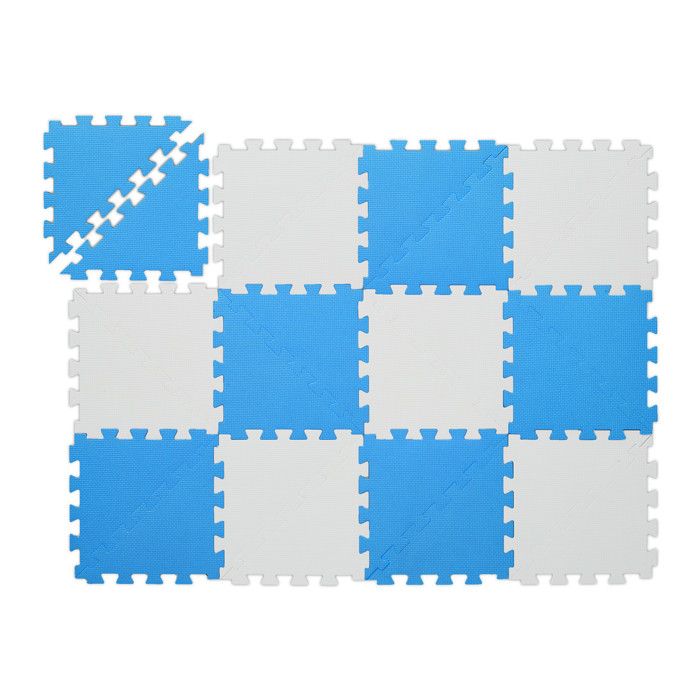 Relaxdays Tapis Puzzle Enfant 90x90cm - 9 Pièces Mousse EVA, Motif Ville - Anti-dérapant, Sans BPA