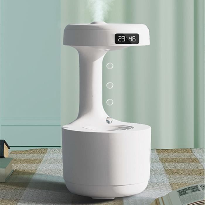 Humidificateur USB Anti-gravité 580 Ml En Forme De Goutte D'eau - Lumière Blanche, Aromathérapie, Silencieux