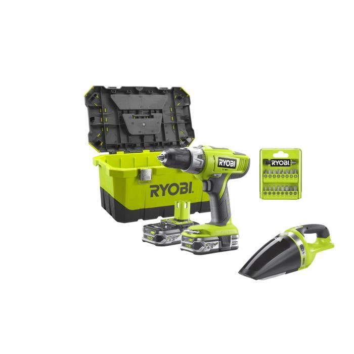 Pack Perceuse Visseuse Percussion Ryobi 18v Oneplus Llcdi18 225 Aspirateur D Atelier Ryobi Chv182m 2 Batteries Lithiumplus 18v 2 Achat Vente Perceuse Pack Perceuse Visseuse Cdiscount